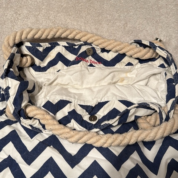 ๐ผ Large Donna Dixon Chevron, Multi-Purpose, Tote โ Navy Blue & White - Picture 8 of 12